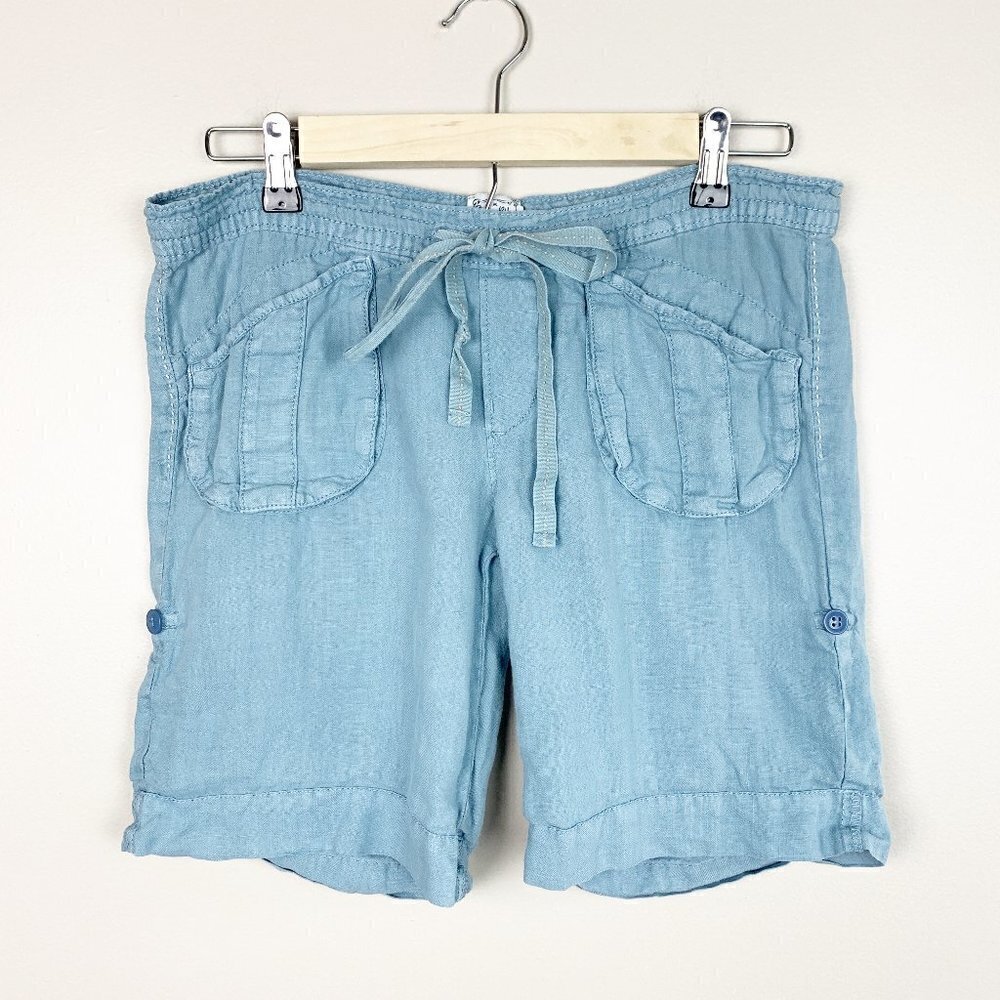 Lucky Brand Roll Up Drawstring Linen Shorts